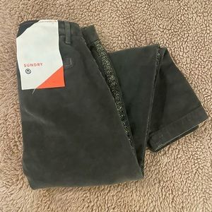 Sundry for anthropology NWOT Leopard Trim Corduroy Le Soleil Pant